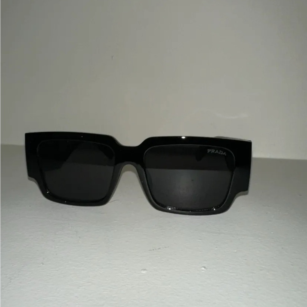 Prada Black Rectangular Glasses Bold Design
